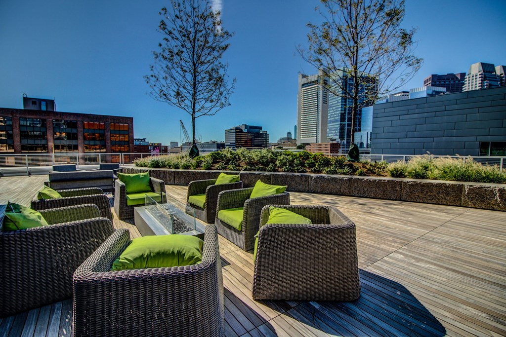 Boston Seaport Apartments with Outdoor Roofdeck with Firetable-25 Northern Ave, Boston, MA 02210